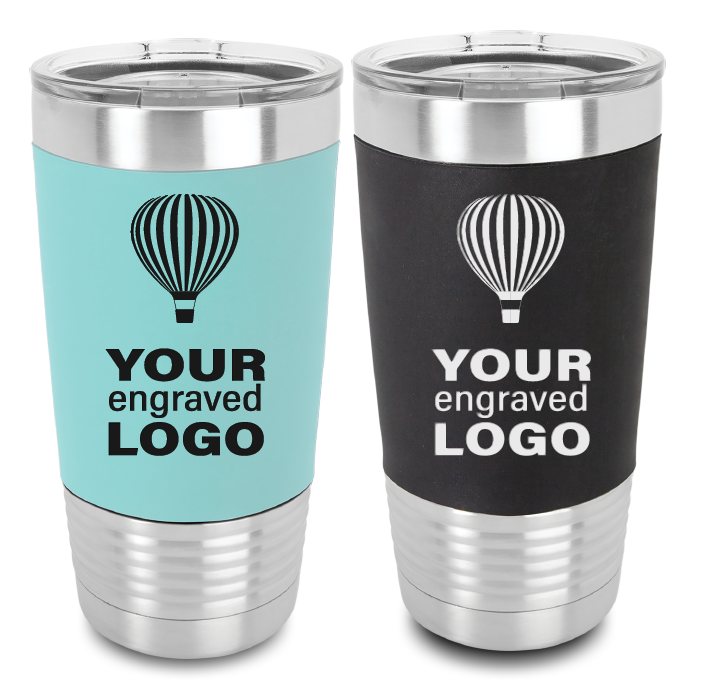 Wholesale Logo Engraved 20oz Leatherette Bulk Promo Tumblers 19.50