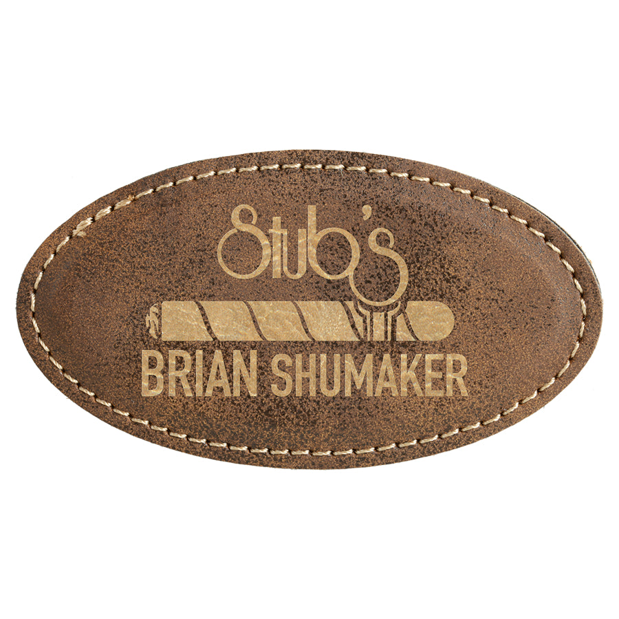 Custom Magnetic Name Tags, Oval, Faux Leather