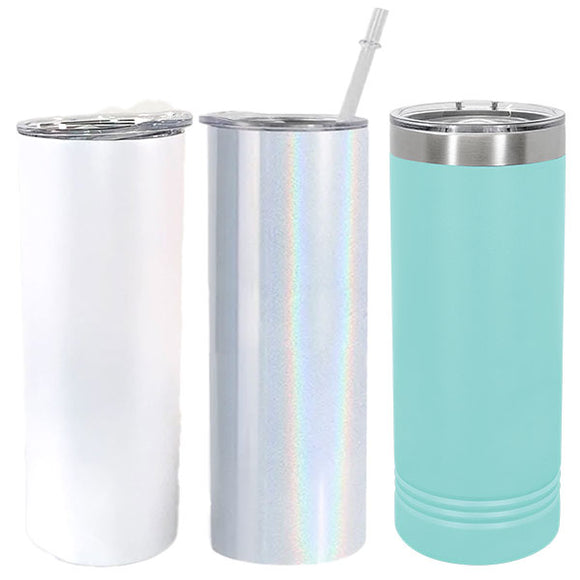 Straight sided vertical stainless steel bulk tumblers wholesale logo laser etched