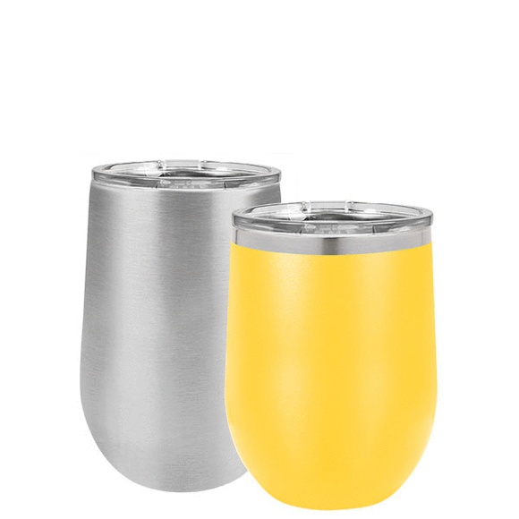 12 oz  16 oz stainless steel insulated wine tumbler with lid logo laser engraved