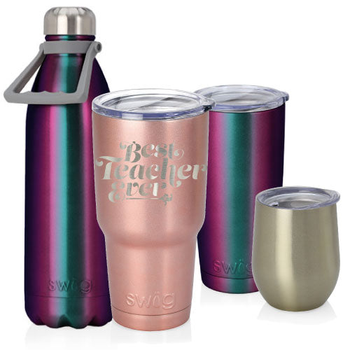 Glitter Logo Blank or Personalized Insulated Stainless Steel 10-20-30-oz Tumbler Wine Glass Sport Bottle