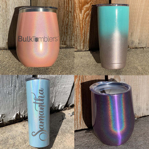 Glitter, Holographic, and Specialty Powder Coated Tumblers