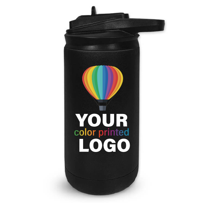12 oz Insulated Sport Water Bottle with Matching Lid -Mix & Match- Bulk Wholesale Personalized Engraved or Full Color Print Logo