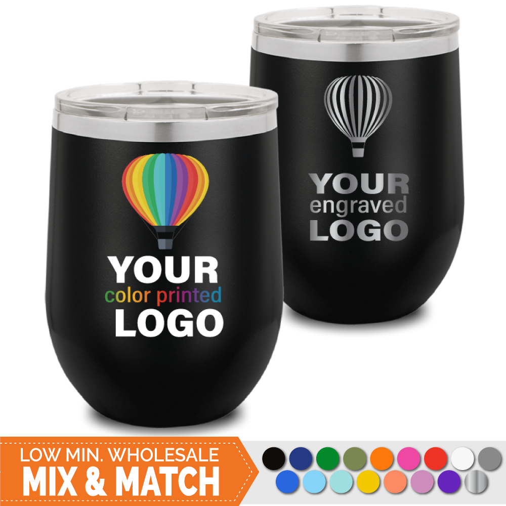 Wholesale Logo Engraved 12oz Wine Insulated Bulk Tumblers 15.50