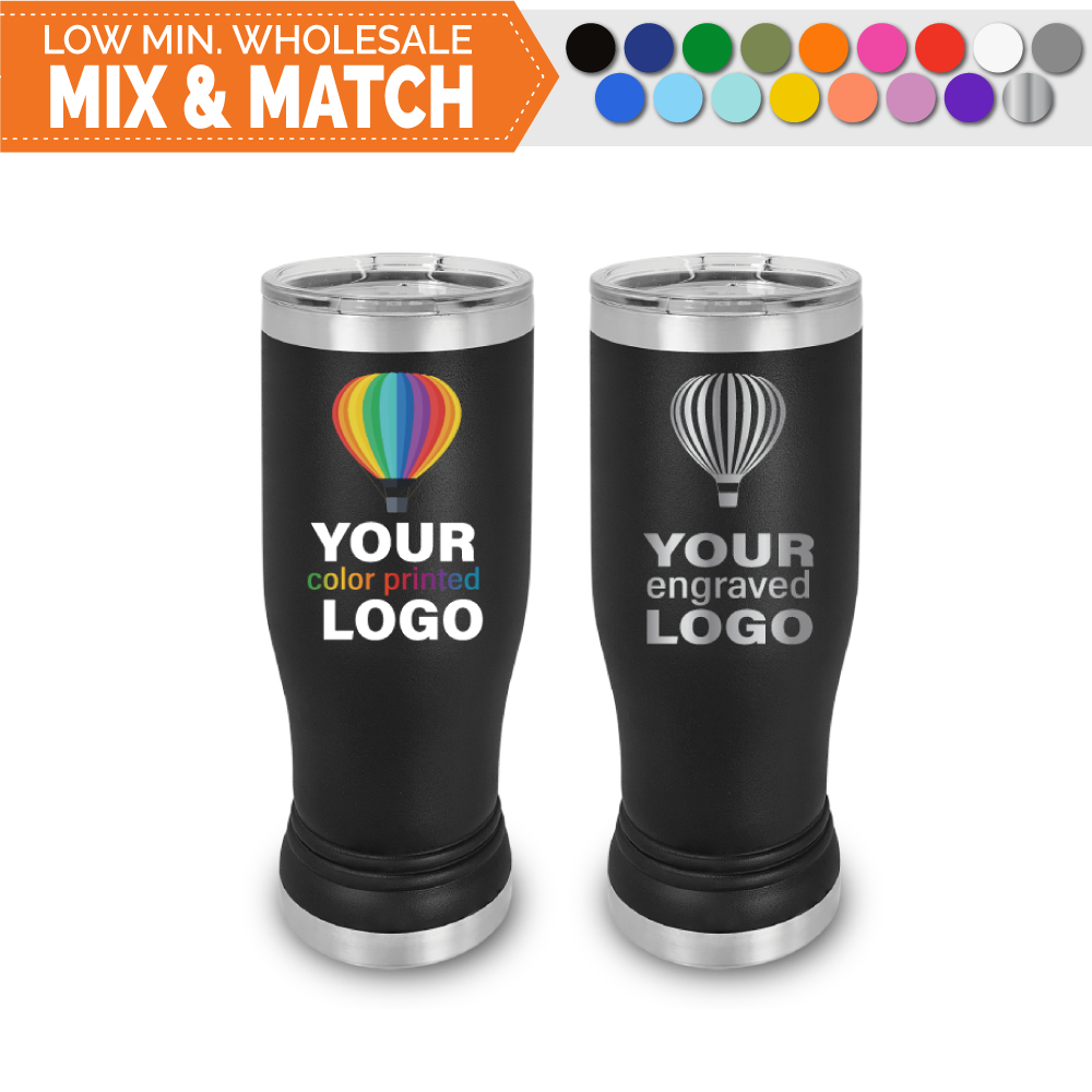 Wholesale Logo Engraved 14oz Insulated Bulk Pilsner Tumblers 16.50