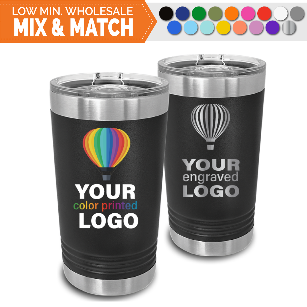Wholesale Logo Engraved 16oz Insulated Bulk Beer Pint Tumblers 16.50