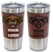 Football texture leather tumbler - 20oz bulk, wholesale, print on demand, low minimum laser engraved and uv color printed leatherette insulated promo stainless steel travel mug for fundraising, end of season foot ball team gift, football coach gifts, fantasy football trophy ideas