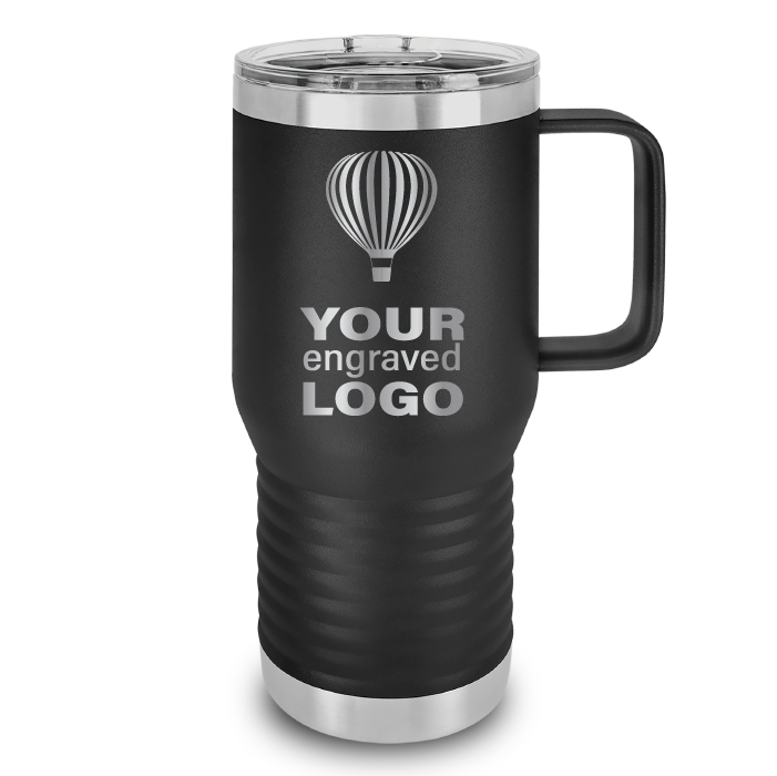 20 oz Handled Travel Tumblers -Mix & Match- Bulk Wholesale Personalized Engraved or Full Color Print Logo