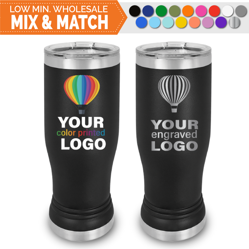 Wholesale Logo Engraved 20oz Insulated Bulk Pilsner Tumblers - $17.50 ...