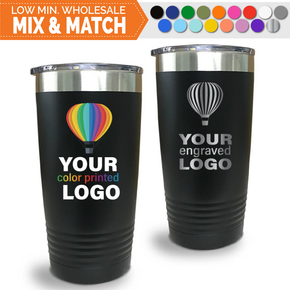 Wholesale Logo Engraved 20oz Insulated Bulk Promo Tumblers - $16.50 ...