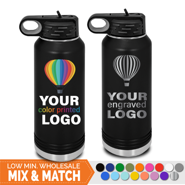 Wholesale Logo Engraved 32oz Insulated Steel Bulk Water Bottles - $17.50 —  Bulk Tumblers