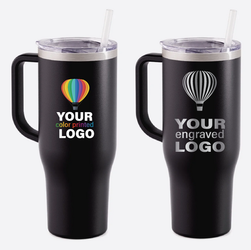 Wholesale 40 oz, Stainless Steel Tumbler with Handle, Straws