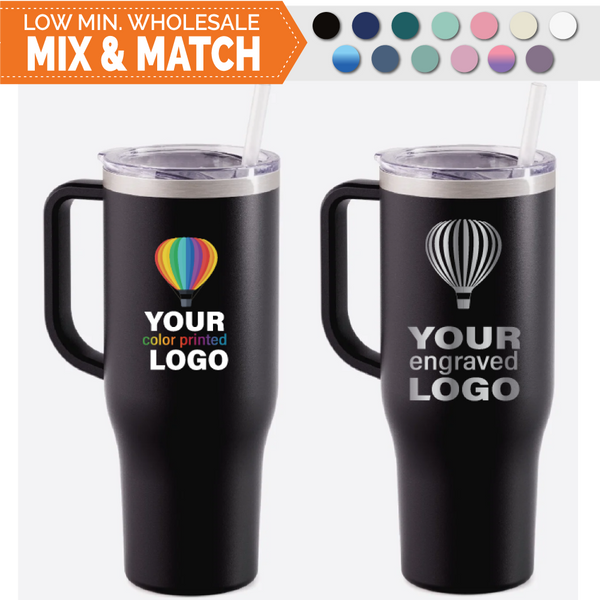 Wholesale Insulated Tumbler Mug Cup With Handle & Straw Lid 32 oz