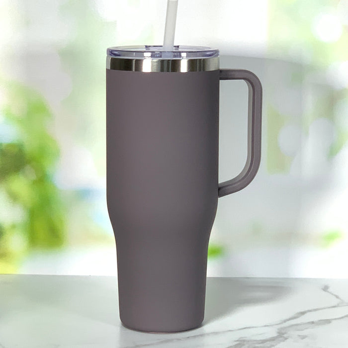 40 oz Stainless Steel Insulated Tumbler with Handle and Screw-Top