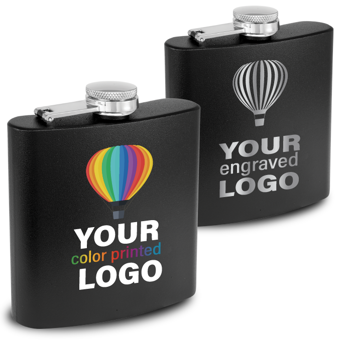6 oz Flask -Mix & Match- Bulk Wholesale Personalized Engraved or Full Color Print Logo