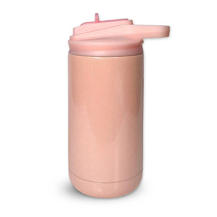 12 oz kids sport water bottle flip lid and straw - pink glitter blush