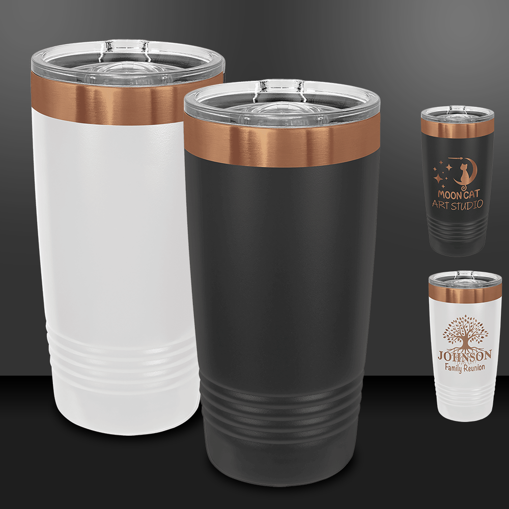 Copper Ion-Plated 20 oz Polar Camel Tumblers White/Copper