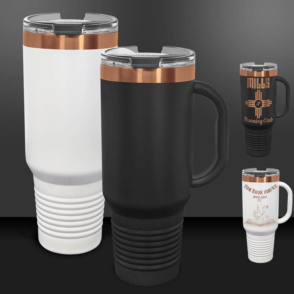 Copper-Ion Plated Polar Camel 40 oz. Travel Mug with Handle, Straw