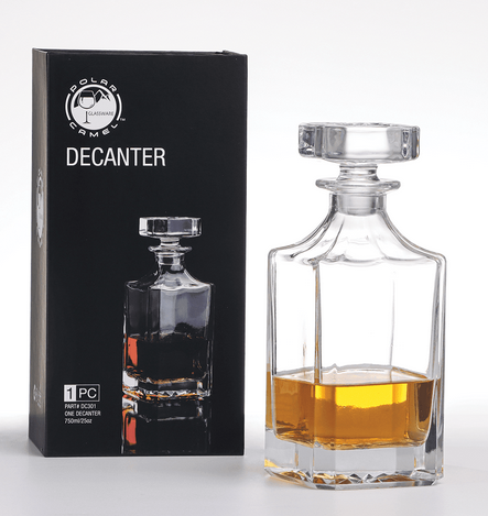 Square Glass Whiskey Decanter in Gift Box