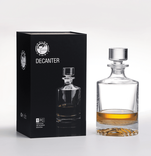 Round Glass Whiskey Decanter  in Gift Box