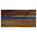 Wooden serving board with blue resin running horizontally through it