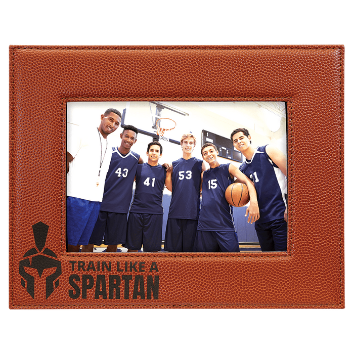 LLF1957-Basketball Leather Texture Engraveable 5x7 Leatherette Photo Frame