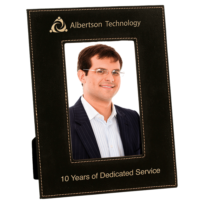 Black to Gold Blank Leatherette Photo Frame 4x6