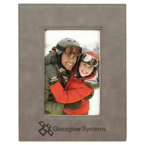Black to Gray Engraveable 4 x 6 Leatherette Photo Frame