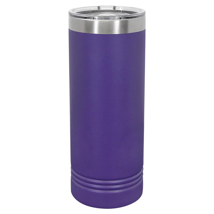 CASE of 24 - 22 oz Skinny Stainless Steel Insulated SureGrip Tumblers, Blank, Polar Camel Lid