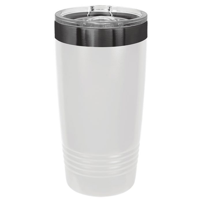 Vaso SureGrip aislado en blanco de acero inoxidable de 20 oz con tapa