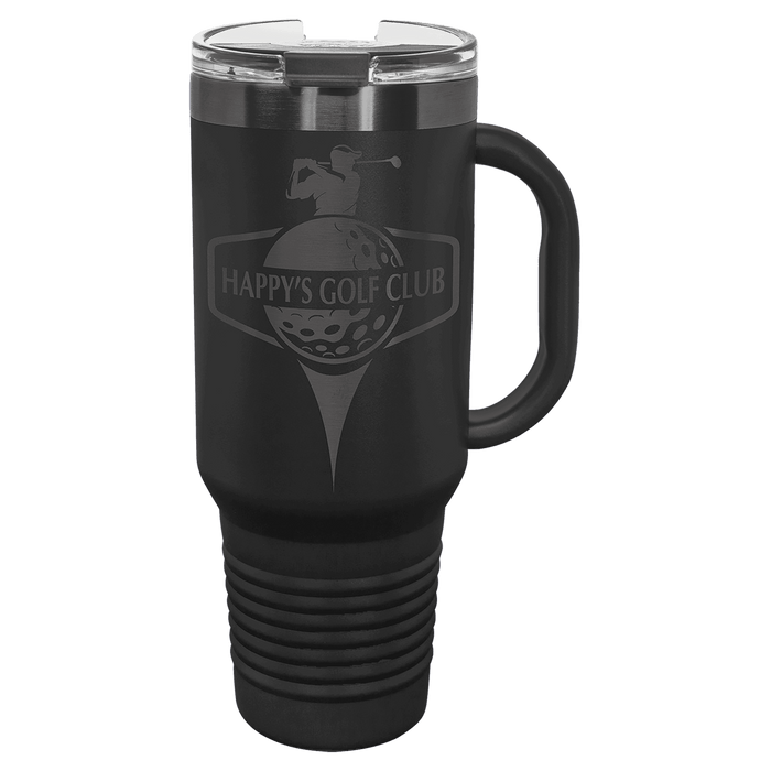 Black Ghost Polar Camel 40 oz. Travel Mug with Handle, Straw Included