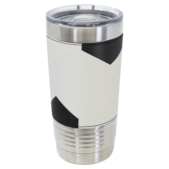 Case of 24 Basketball / Football Leatherette Sports Tumbler - Stainless Steel Insulated Travel Mug