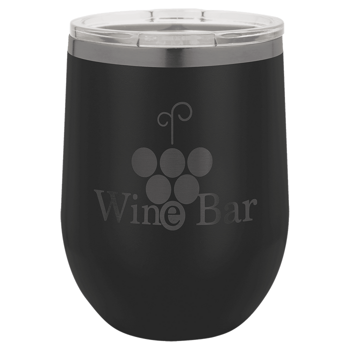 Black Ghost 12 oz Blank Stainless Steel Insulated Stemless Wine Tumbler with Lid