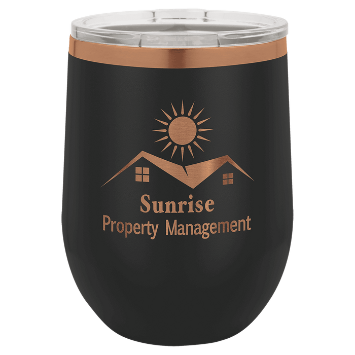 PRESALE ONLY - Copper Ion-Plated 12 oz Blank Stainless Steel Insulated Stemless Wine Tumbler with Lid