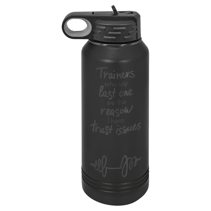 PREORDER ONLY - Black Ghost 32 oz Stainless Steel Powder Coated Blank Insulated Sport Water Bottle Polar Camel