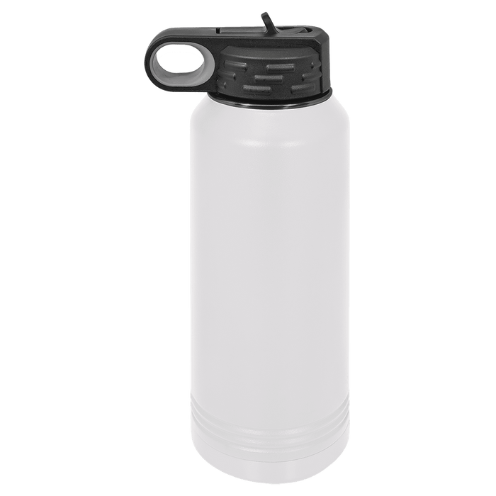 Botella de agua deportiva aislada en blanco con recubrimiento de polvo de acero inoxidable de 32 oz Polar Camel