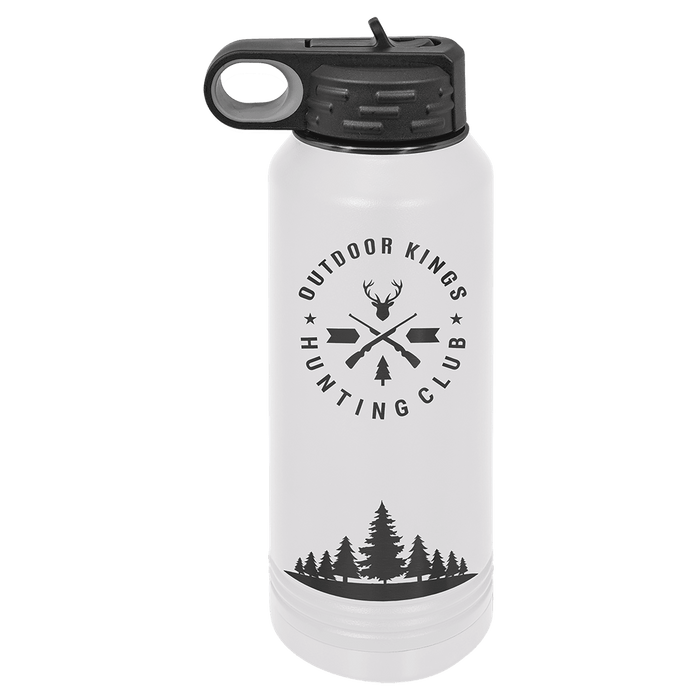 PREORDER ONLY - Black Ghost 32 oz Stainless Steel Powder Coated Blank Insulated Sport Water Bottle Polar Camel