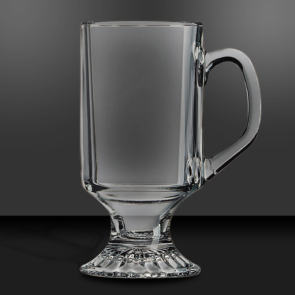 10 oz Clear Glass Footed Coffee Mug Case (24 pc)