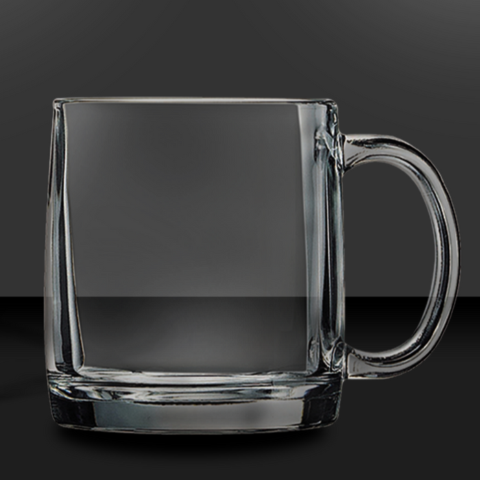 Clear glass coffee mug with handle, 12.25 oz capacity Polar Camel clear glass coffee mug