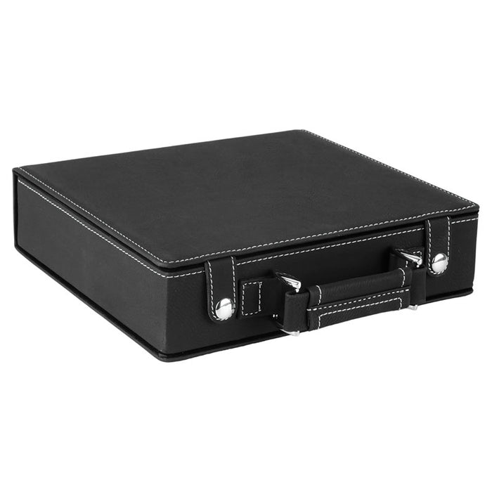 Leatherette Case Laserable Leatherette 100 pc Poker Chip Set Case, Dice, and Cards ...