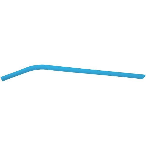 Blue 10" bent silicone reusable straw