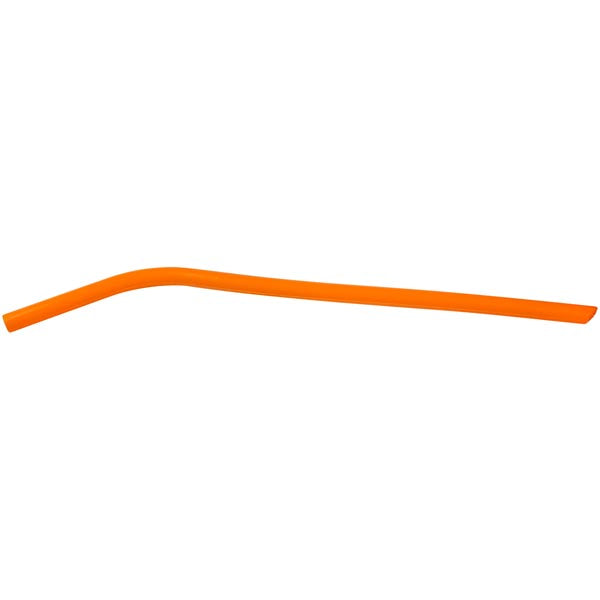 Orange 10" bent silicone reusable straw