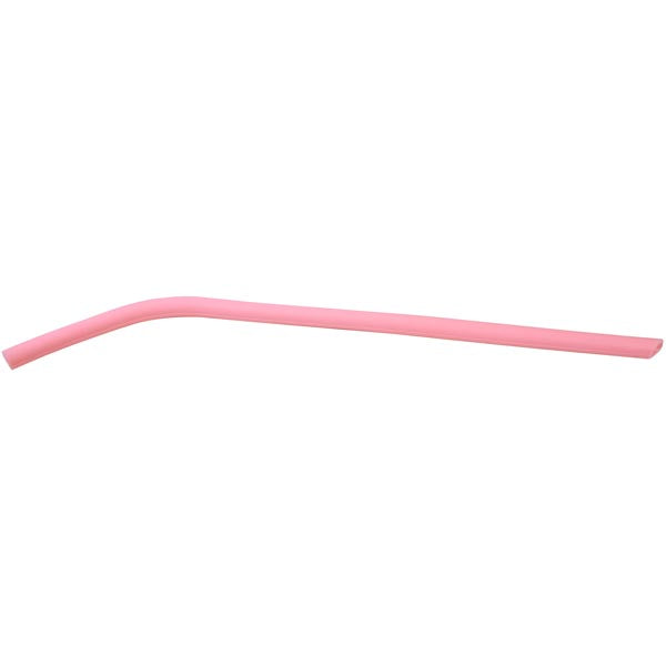 Pink 10" bent silicone reusable straw