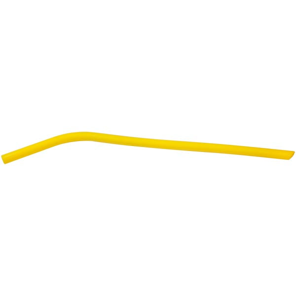 Yellow 10" bent silicone reusable straw
