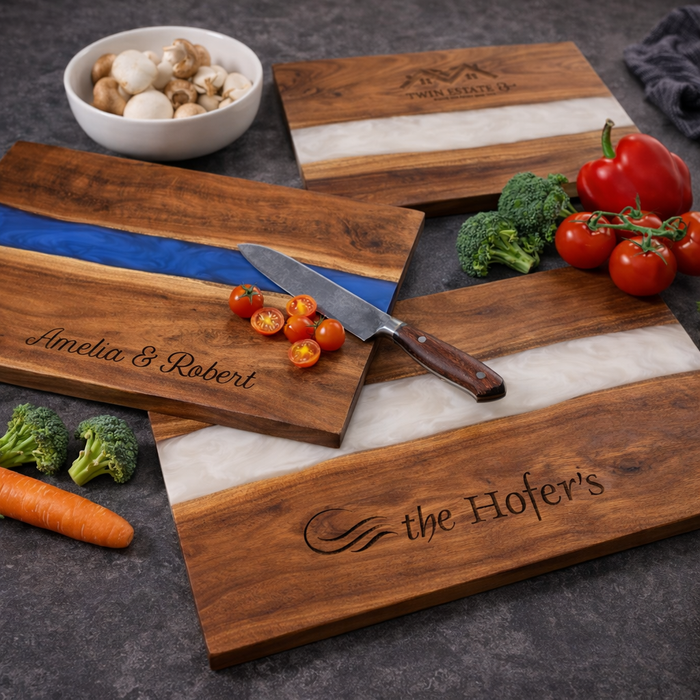 Acacia with Pearl River Resin Serving Board
