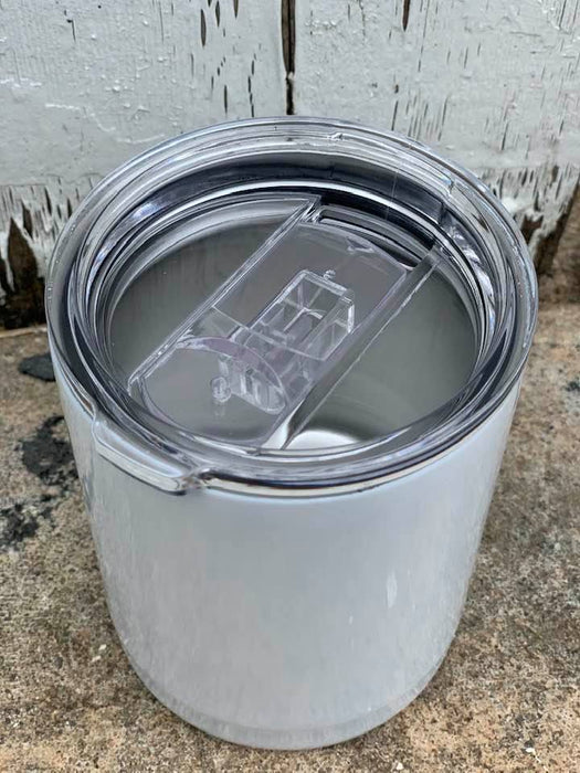 10 oz SUBLIMATION Blank Stainless Steel Insulated Lowball Rocks Tumbler with Lid