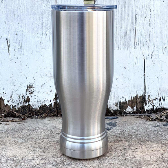 Case of 24 - Blank 14 oz Stainless Steel Insulated Pilsner Beer Glass Tumbler