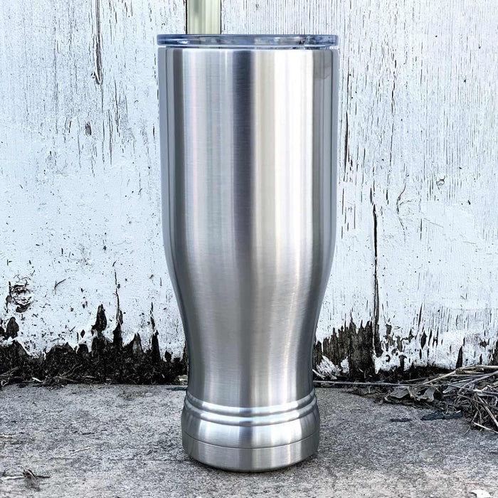 20 oz stainless steel insulated pilsner beer glass tumbler w lid