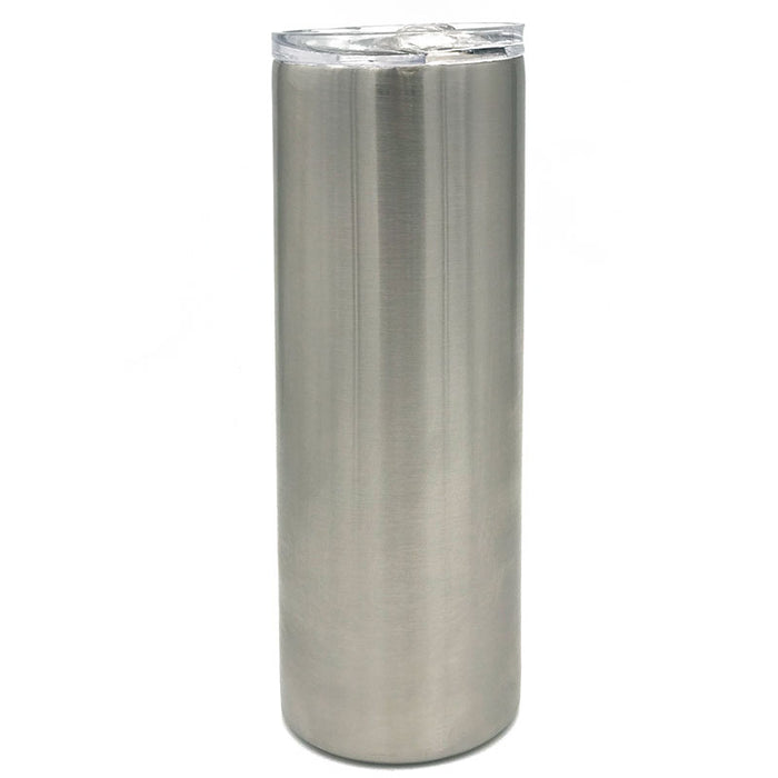 20 oz Straight Skinny Stainless Steel Insulated Blank Tumblers, White or Silver