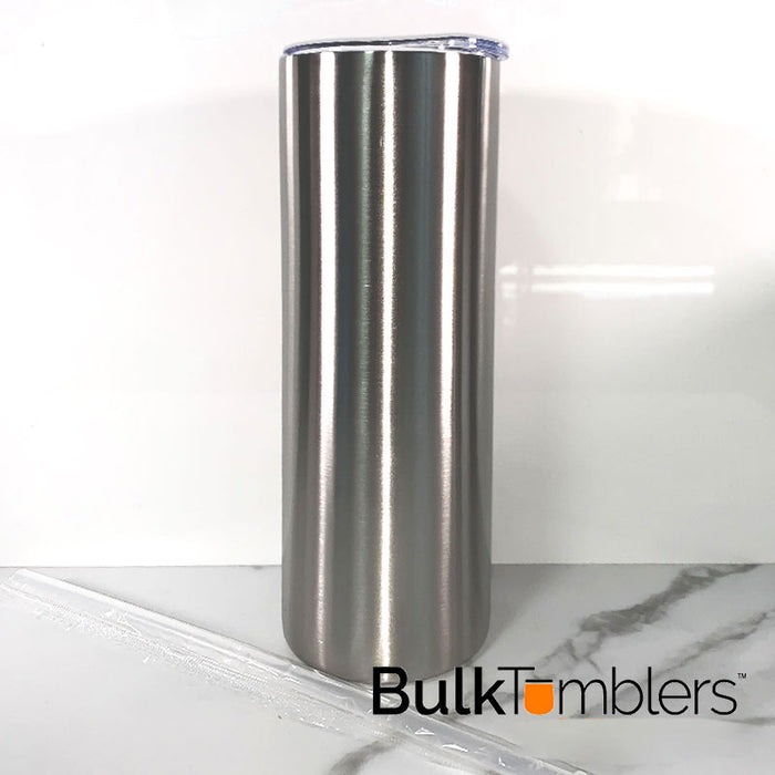 20 oz BLANK Vacuum Insulated Stainless Steel Tumbler - Silver - 25 Pack -  CLOSE OUT
